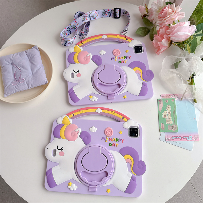 Cartoon Unicorn Kids Stand Tab - Tablet A9 Accessories 评论和价格