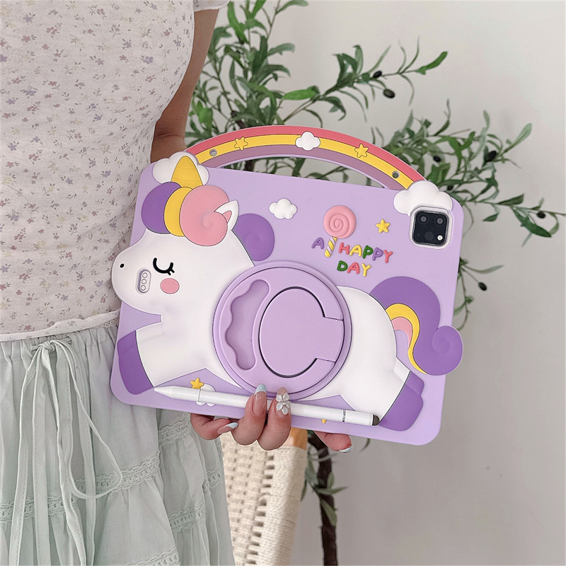 Cartoon Unicorn Kids Stand Tab - Tablet A9 Accessories 评论和价格
